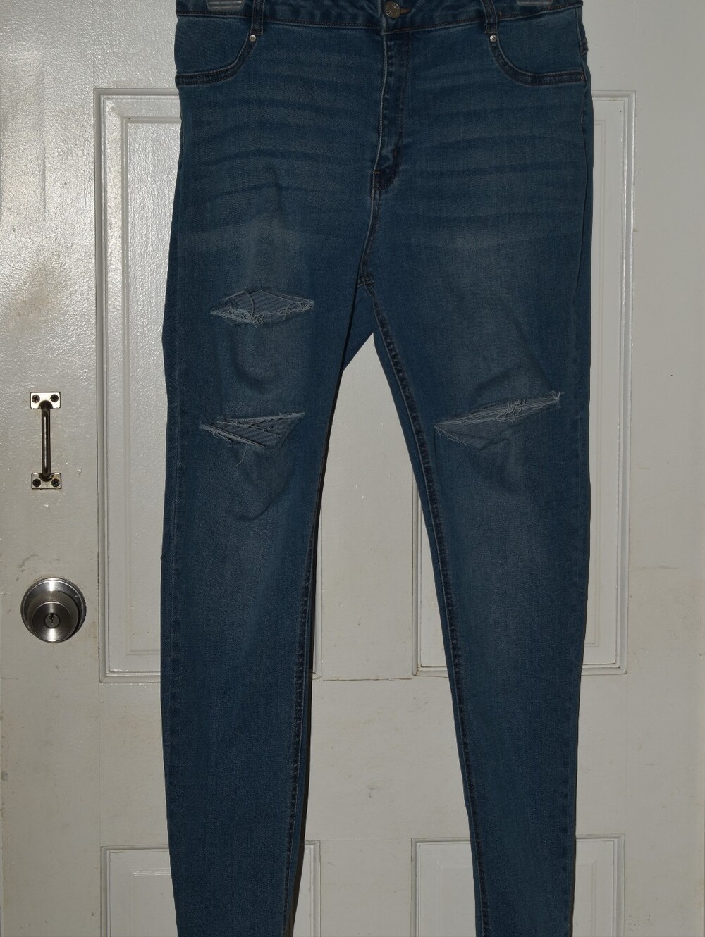refuge Light Wash Ripped High-Rise Skinny Jeans